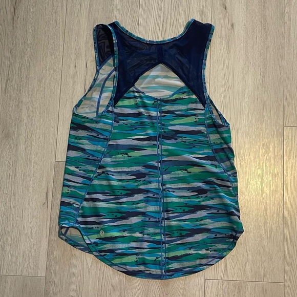 Lululemon Sculpt Tank Seven Wonders Multi / Hero Blue Mesh Back Athletic Top - Picture 6 of 6